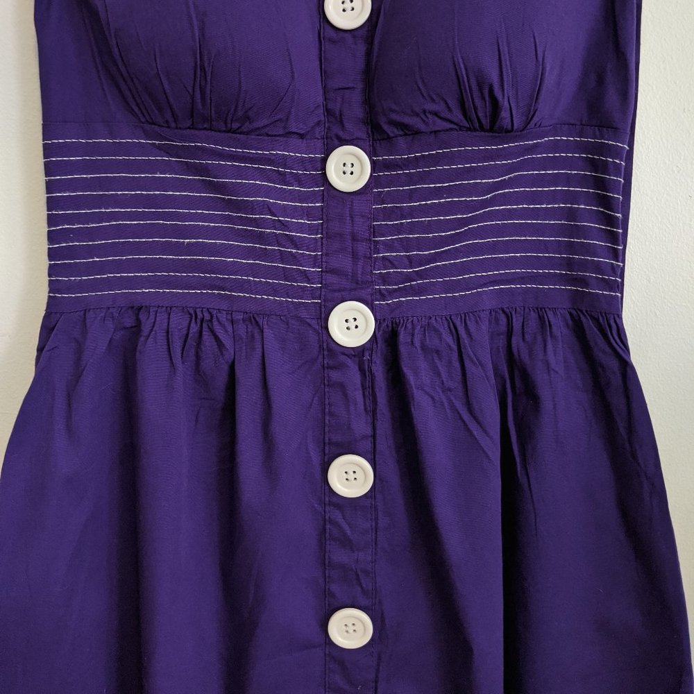 LAST CHANCE Purple Ruby Rox Button Halter Dress - Picture 3 of 5